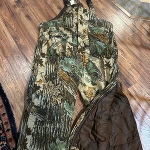 Duxbak vintage insulated camo hunting overalls